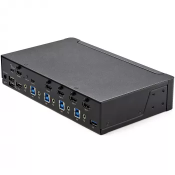 StarTech.com 4 prievadų HDMI KVM jungiklis – vienas monitorius 4K 60Hz Ultra HD HDR – stalinis HDMI 2.0 KVM jungiklis su 2 prievadų USB 3.0 šakotuvu (5Gbps) ir 4x USB 2.0 HID, garsu, karštųjų klavišų perjungimu – TAA