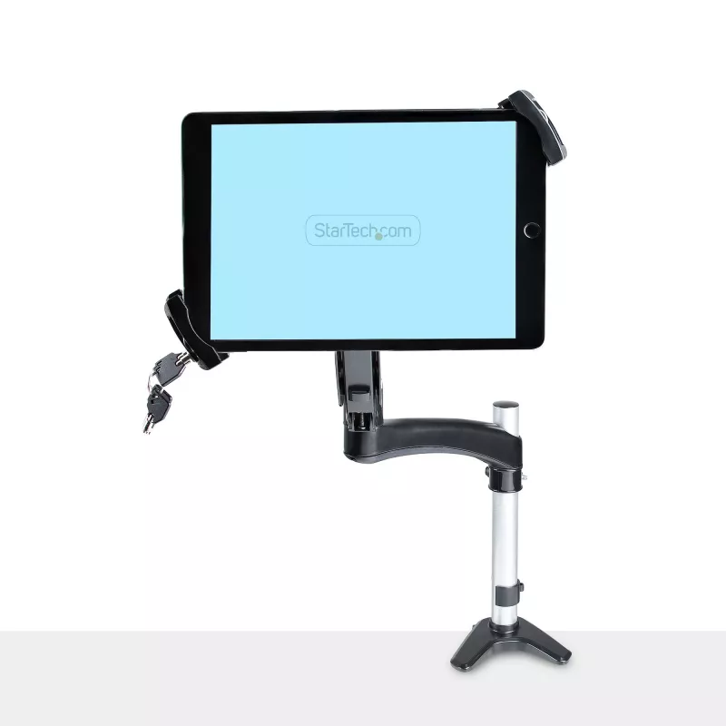StarTech.com VESA laikiklio adapteris planšetėms 7,9–12,5 col. – iki 2 kg – 75x75/100x100 VESA – universalus apsauginis planšetės laikiklis – juodas