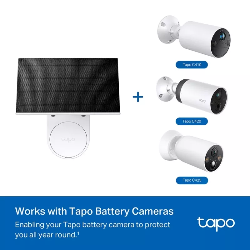 TP-Link Tapo saulės baterija 5.2V 2.5W, IP65, USB-C