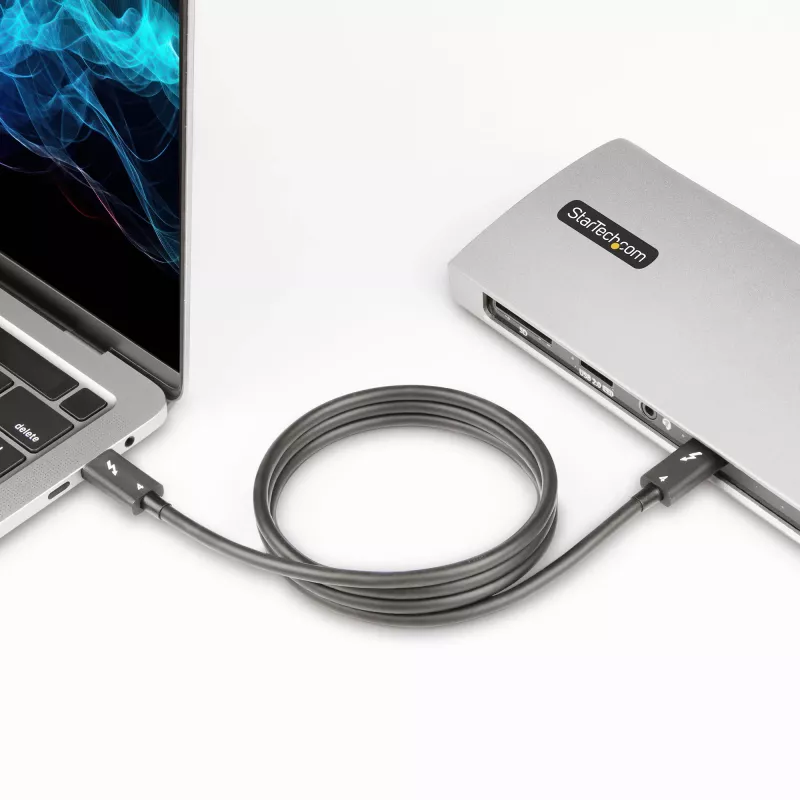 StarTech.com 1 m Thunderbolt 4 laidas - 40Gbps - 100W PD - 4K/8K vaizdas - Intel sertifikuotas - suderinamas su USB4/Thunderbolt 3/USB 3.2/USB Type-C/DisplayPort