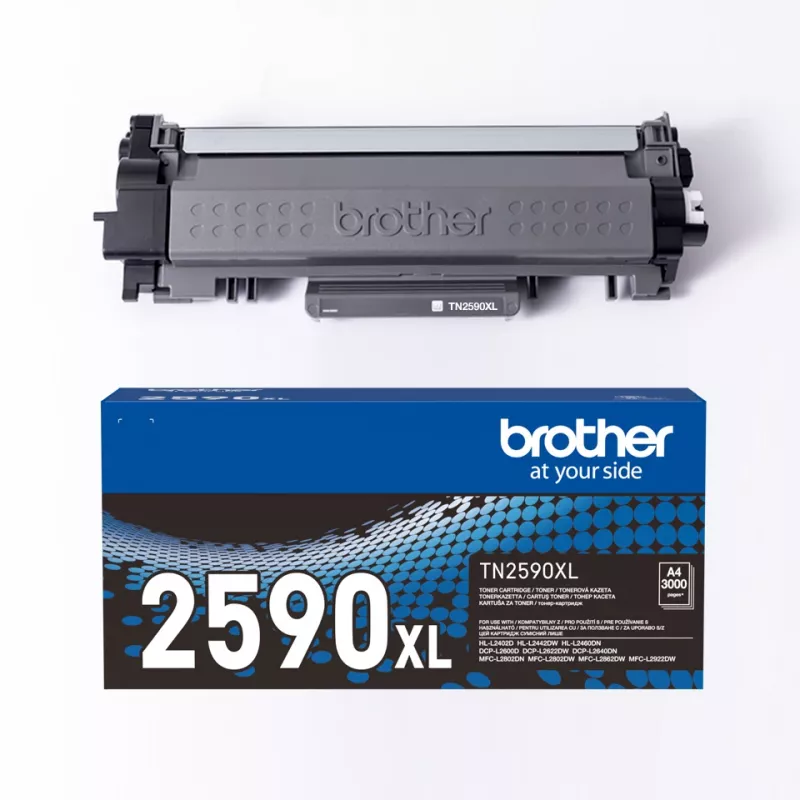 Brother TN-2590XL original juodas kasečių toneris, didelės išeigos, 1 vnt.