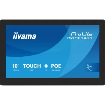 iiyama TW1023ASC-B3P Skaitmeninių ženklų ekranas kiosko dizainas 25,6 cm (10,1 colio) Wi-Fi 385 cd/m² WXGA Juodas Liečiamasis ekranas Įmontuotas procesorius Android 24/7