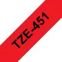 Brother TZE-451 juostelė etiketėms lipdukai Black on red 2,4 cm x 8 m