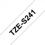 Brother TZE-S241 juosta etiketėms, juoda ant baltos, TZ