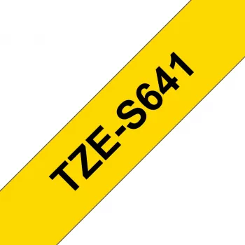 Brother TZE-S641 lipnių etikečių juosta juoda ant geltonos spalvos 18 mm x 8 m