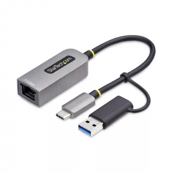 StarTech.com USB-C į Ethernet adapteris 2,5GbE su USB-A keitikliu, NBASE-T NIC, USB 3.0 Type-C 2,5/1G kelių greičių tinklas, suderinamas su Thunderbolt, Windows ir Mac