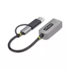 StarTech.com USB-C į Ethernet adapteris 2,5GbE su USB-A keitikliu, NBASE-T NIC, USB 3.0 Type-C 2,5/1G kelių greičių tinklas, suderinamas su Thunderbolt, Windows ir Mac