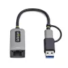 StarTech.com USB-C į Ethernet adapteris 2,5GbE su USB-A keitikliu, NBASE-T NIC, USB 3.0 Type-C 2,5/1G kelių greičių tinklas, suderinamas su Thunderbolt, Windows ir Mac