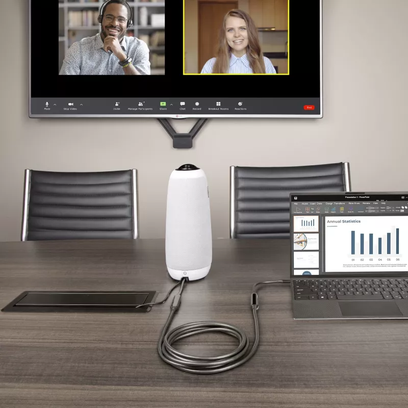 StarTech.com 3m aktyvus USB-C laidas, USB 3.2 Gen 2 10Gbps, ilgas USB Type-C duomenų perdavimo laidas, 60W galios tiekimas, 8K 60Hz, DP 1.4 Alt Mode su HBR3/HDR10/MST/DSC 1.2/HDCP 2.2 - USB C į C laidą