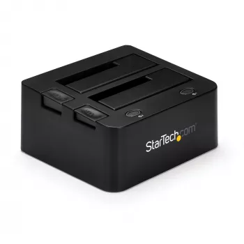 StarTech.com Dual-Bay USB 3.0 į SATA ir IDE kietojo disko dokas, USB išorinis 2.5/3.5 col. SATA I/II/III ir IDE (40 kontaktų) SSD/HDD dokas, karšto keitimo lizdai, įkrovimas iš viršaus