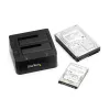 StarTech.com Dual-Bay USB 3.0 į SATA ir IDE kietojo disko dokas, USB išorinis 2.5/3.5 col. SATA I/II/III ir IDE (40 kontaktų) SSD/HDD dokas, karšto keitimo lizdai, įkrovimas iš viršaus