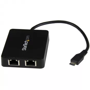 StarTech.com USB-C į dvigubą Gigabit Ethernet adapterį su USB (Type-A) prievadu