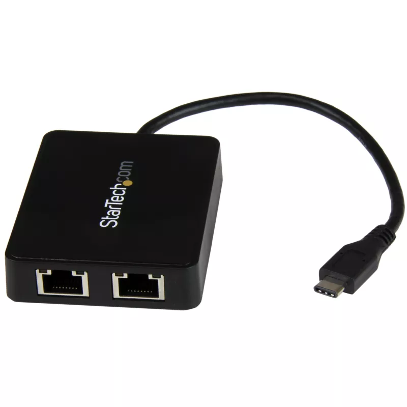 StarTech.com USB-C į dvigubą Gigabit Ethernet adapterį su USB (Type-A) prievadu