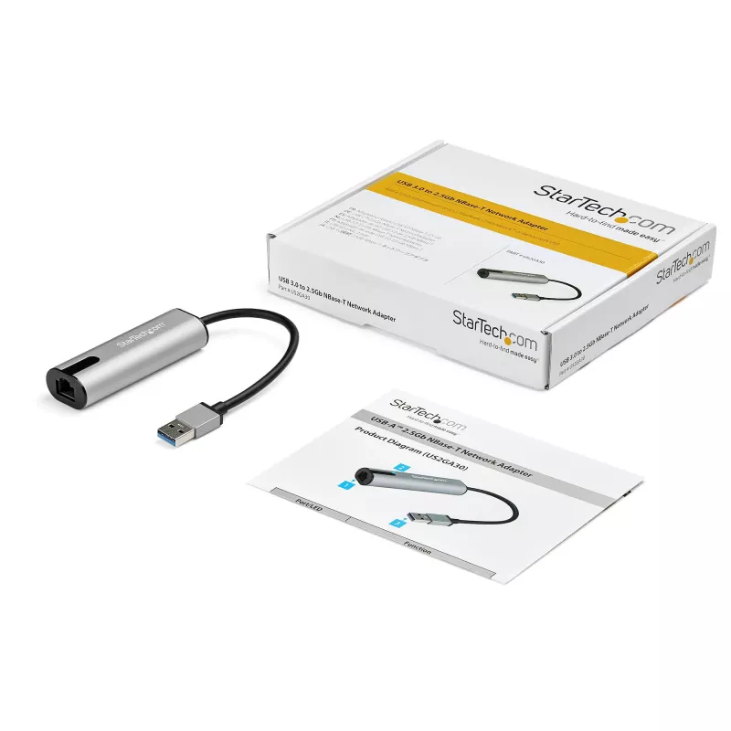 StarTech.com USB 3.0 į Ethernet adapteris 2.5 GbE / 1 GbE, NBASE-T NIC, USB-A į RJ45, suderinamas su Lenovo X1 Carbon, HP EliteBook/ZBook