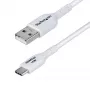 StarTech.com 6.6ft (2m) USB-A į USB-C įkrovimo laidas, įkrovimas ir sinchronizavimas, 3A, USB 2.0, TPE apvalkalas - baltas USB įkrovimo laidas