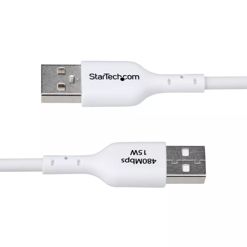 StarTech.com 6.6ft (2m) USB-A į USB-C įkrovimo laidas, įkrovimas ir sinchronizavimas, 3A, USB 2.0, TPE apvalkalas - baltas USB įkrovimo laidas
