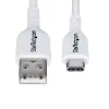 StarTech.com 6.6ft (2m) USB-A į USB-C įkrovimo laidas, įkrovimas ir sinchronizavimas, 3A, USB 2.0, TPE apvalkalas - baltas USB įkrovimo laidas