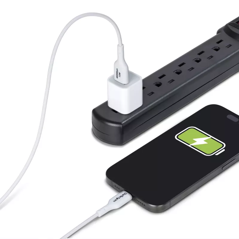 StarTech.com 6.6ft (2m) USB-A į USB-C įkrovimo laidas, įkrovimas ir sinchronizavimas, 3A, USB 2.0, TPE apvalkalas - baltas USB įkrovimo laidas