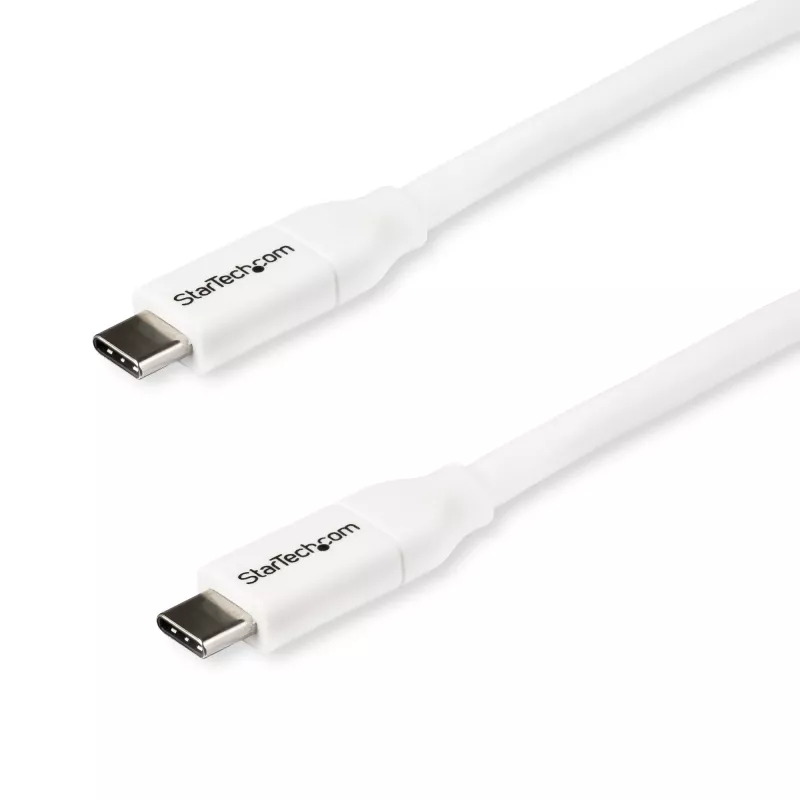 StarTech.com USB-C į USB-C laidas su 5A PD – vyriškas/vyriškas – baltas – 2 m (6 pėdos) – USB 2.0 – USB-IF sertifikuotas