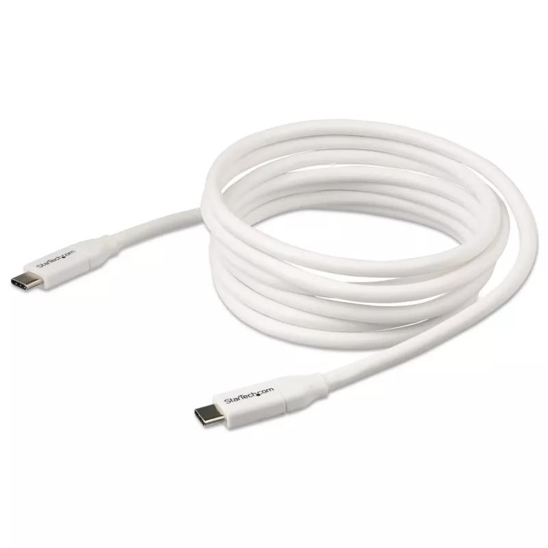 StarTech.com USB-C į USB-C laidas su 5A PD – vyriškas/vyriškas – baltas – 2 m (6 pėdos) – USB 2.0 – USB-IF sertifikuotas