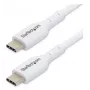 StarTech.com 1m (3.3ft) balta USB-C įkrovimo laidas, USB C laidas, USB 2.0 Type-C nešiojamojo kompiuterio įkroviklio laidas, 60W 3A Power Delivery, TPE apvalkalas, USB-C duomenų perdavimo laidas, M/M