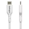 StarTech.com 1m (3.3ft) balta USB-C įkrovimo laidas, USB C laidas, USB 2.0 Type-C nešiojamojo kompiuterio įkroviklio laidas, 60W 3A Power Delivery, TPE apvalkalas, USB-C duomenų perdavimo laidas, M/M