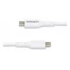 StarTech.com 1m (3.3ft) balta USB-C įkrovimo laidas, USB C laidas, USB 2.0 Type-C nešiojamojo kompiuterio įkroviklio laidas, 60W 3A Power Delivery, TPE apvalkalas, USB-C duomenų perdavimo laidas, M/M
