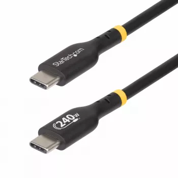 StarTech.com 2 m USB-C įkrovimo laidas, USB-IF sertifikuotas USB C laidas, 240 W PD EPR, USB 2.0 Type-C nešiojamojo kompiuterio įkroviklio laidas, USB-C duomenų perdavimo laidas, TPE apvalkalas, vyriškas/vyriškas