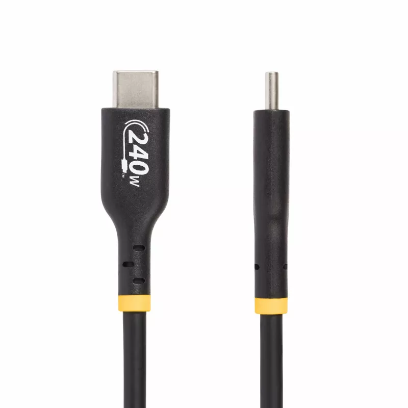 StarTech.com 2 m USB-C įkrovimo laidas, USB-IF sertifikuotas USB C laidas, 240 W PD EPR, USB 2.0 Type-C nešiojamojo kompiuterio įkroviklio laidas, USB-C duomenų perdavimo laidas, TPE apvalkalas, vyriškas/vyriškas