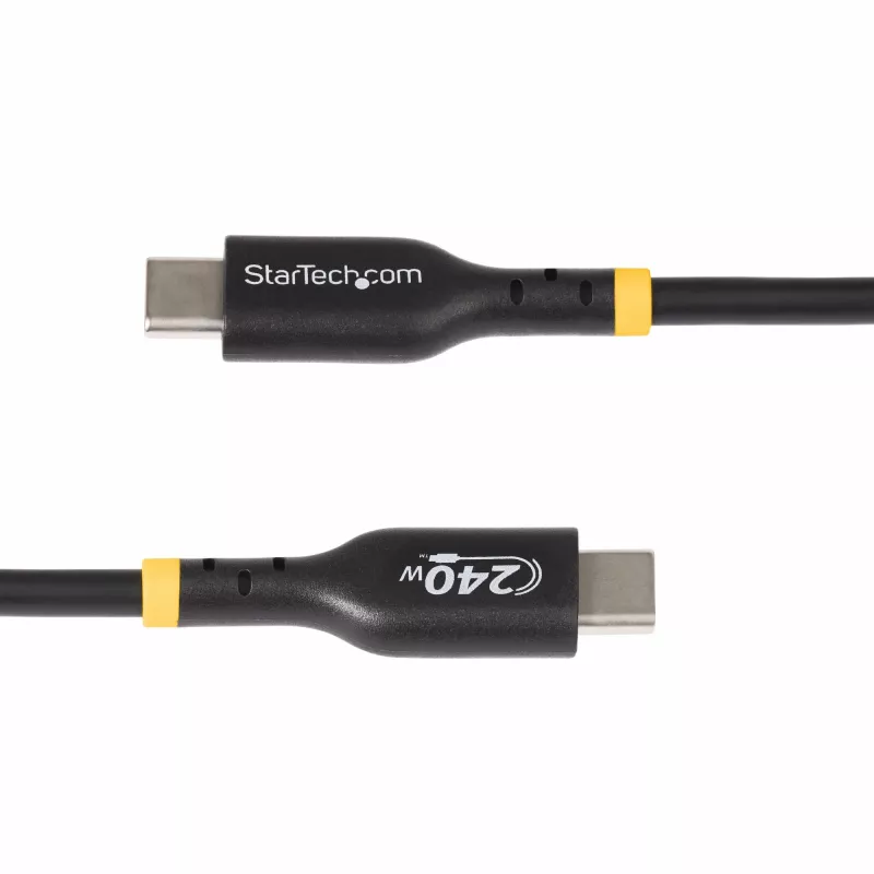StarTech.com 2 m USB-C įkrovimo laidas, USB-IF sertifikuotas USB C laidas, 240 W PD EPR, USB 2.0 Type-C nešiojamojo kompiuterio įkroviklio laidas, USB-C duomenų perdavimo laidas, TPE apvalkalas, vyriškas/vyriškas