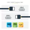 StarTech.com 2 m USB-C įkrovimo laidas, USB-IF sertifikuotas USB C laidas, 240 W PD EPR, USB 2.0 Type-C nešiojamojo kompiuterio įkroviklio laidas, USB-C duomenų perdavimo laidas, TPE apvalkalas, vyriškas/vyriškas