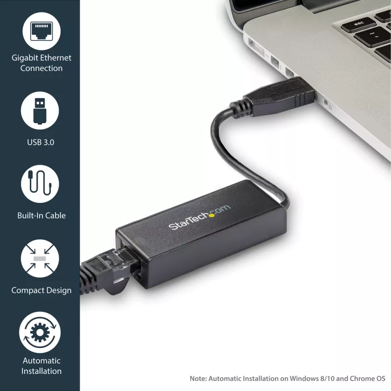 StarTech.com USB 3.0 prie Gigabit Ethernet tinklo adapteris, 10/100/1000 Mbps, USB į RJ45, USB 3.0 į LAN adapteris, USB 3.0 Ethernet adapteris (GbE), atitinka TAA