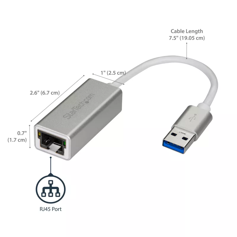 StarTech.com USB 3.0 į Gigabit tinklo adapteris - sidabrinis
