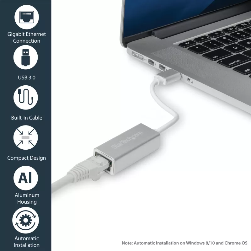 StarTech.com USB 3.0 į Gigabit tinklo adapteris - sidabrinis