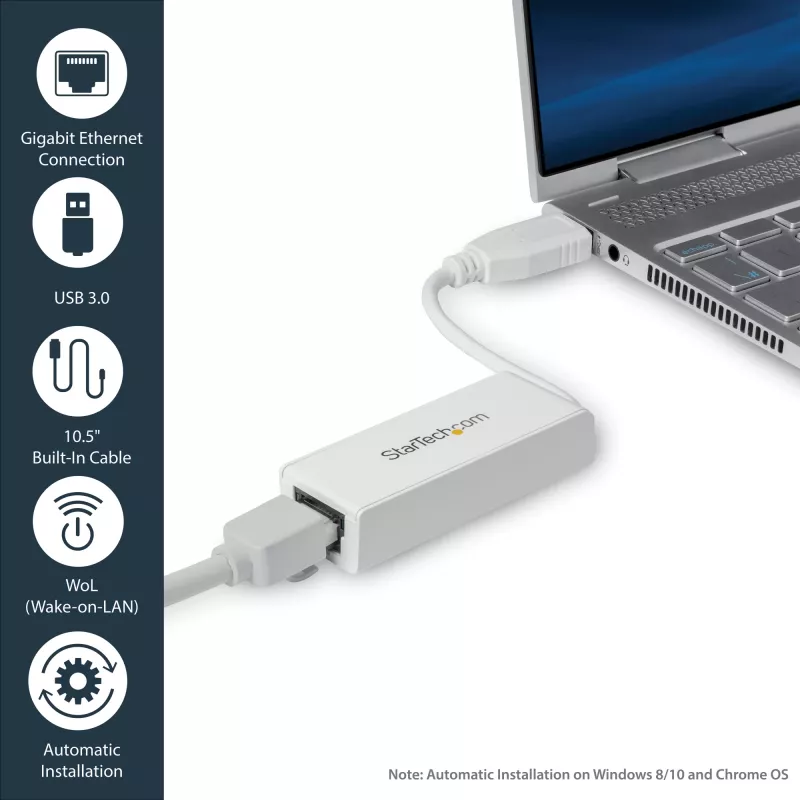 StarTech.com USB 3.0 į Gigabit Ethernet tinklo adapteris, 10/100/1000 Mbps, USB į RJ45, USB 3.0 į LAN adapteris, USB 3.0 Ethernet adapteris (GbE), TAA atitinka