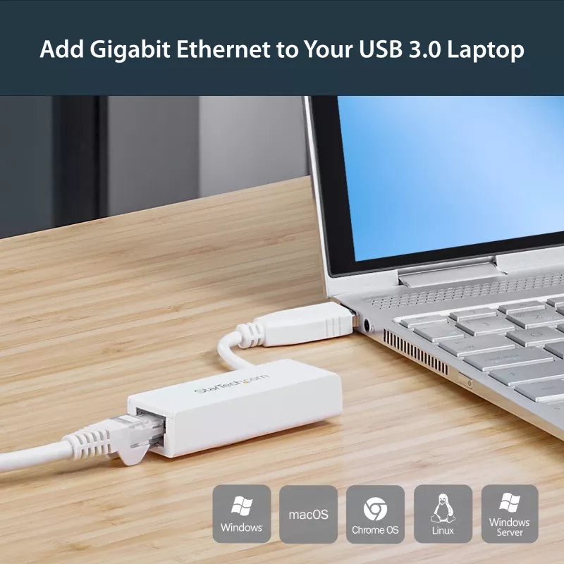 StarTech.com USB 3.0 į Gigabit Ethernet tinklo adapteris, 10/100/1000 Mbps, USB į RJ45, USB 3.0 į LAN adapteris, USB 3.0 Ethernet adapteris (GbE), TAA atitinka