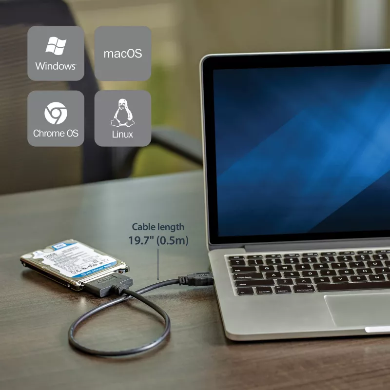 StarTech.com USB 3.1 – 2,5 colio SATA kietojo disko adapteris – USB 3.1 Gen 2 10Gbps su UASP išoriniu HDD/SSD saugyklos keitikliu