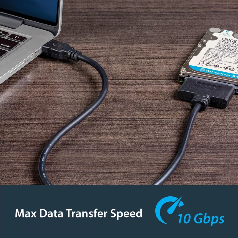 StarTech.com USB 3.1 – 2,5 colio SATA kietojo disko adapteris – USB 3.1 Gen 2 10Gbps su UASP išoriniu HDD/SSD saugyklos keitikliu