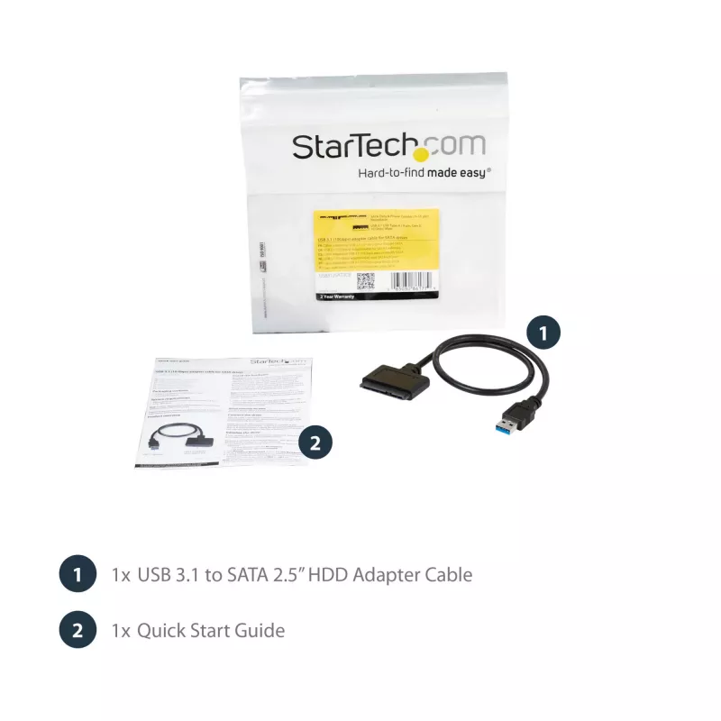 StarTech.com USB 3.1 – 2,5 colio SATA kietojo disko adapteris – USB 3.1 Gen 2 10Gbps su UASP išoriniu HDD/SSD saugyklos keitikliu