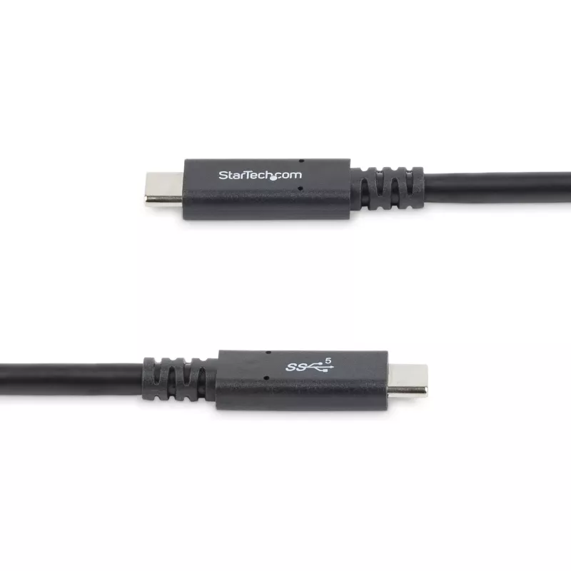 StarTech.com 1,8 m USB C į USB C laidas – 5A, 100W PD 3.0, sertifikuotas Works With Chromebook, USB-IF, vyriškas/vyriškas, USB 3.0 5Gbps, juodas