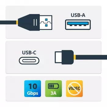 StarTech.com USB-A į USB-C laidas - M/M - 0,5 m - USB 3.1 (10Gbps)