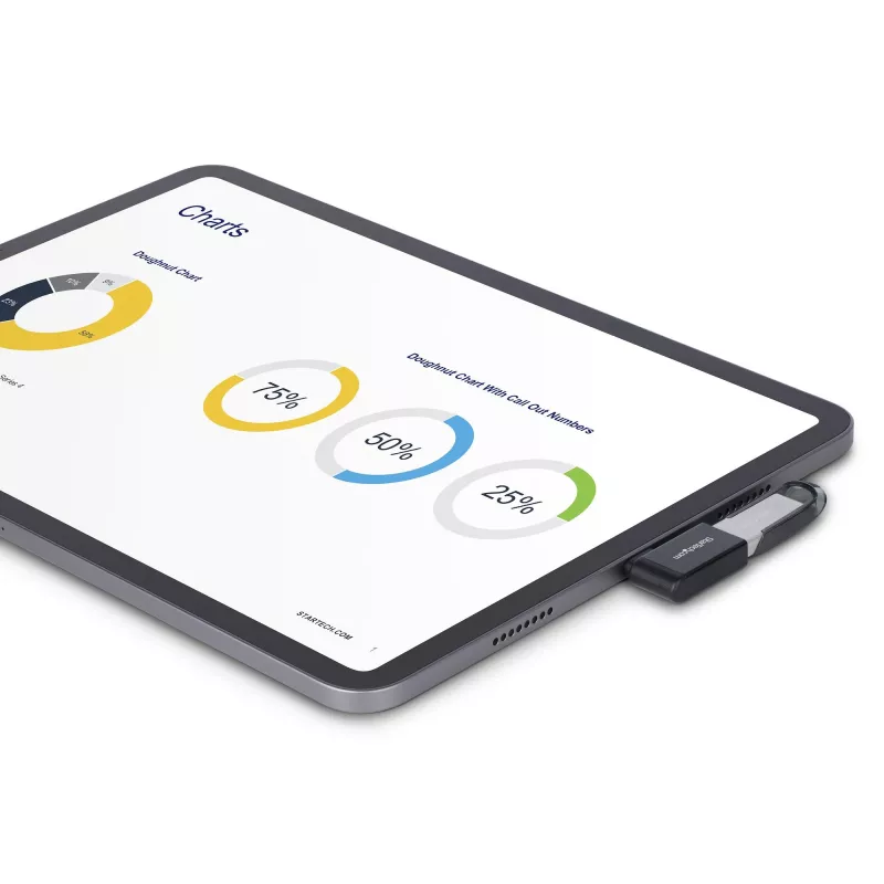 StarTech.com Stačiakampis USB-C į USB-A adapteris, USB 5Gbps, kompaktiškas USB-C kištukas į USB-A lizdą, metalinis korpusas, M/F