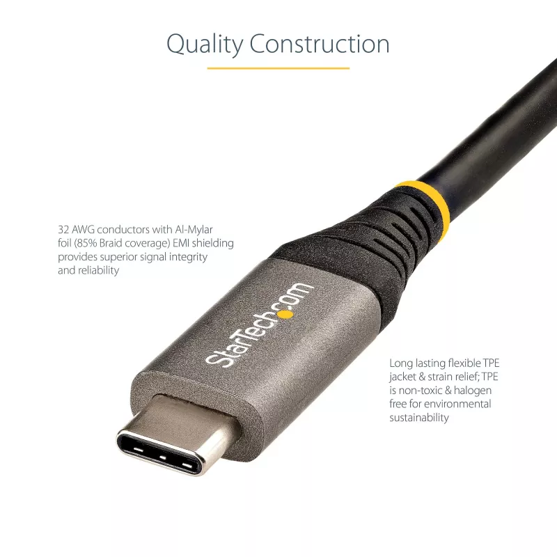 StarTech.com USB-C laidas 1 m, 10 Gbps, USB-IF sertifikuotas, 100W (5A) PD, DP Alt režimas