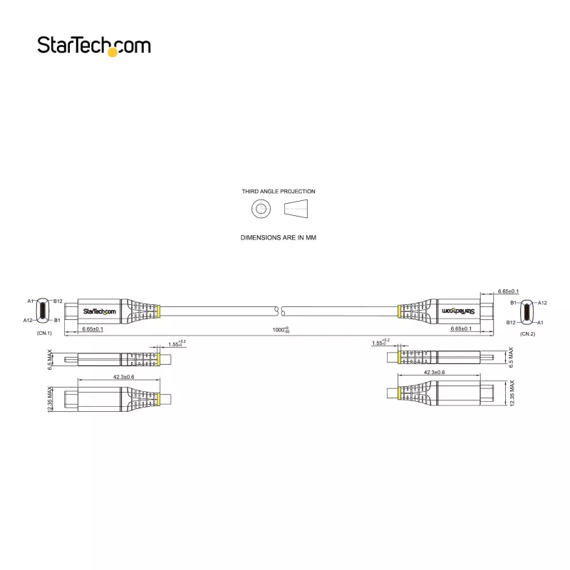 StarTech.com USB-C laidas 1 m, 10 Gbps, USB-IF sertifikuotas, 100W (5A) PD, DP Alt režimas
