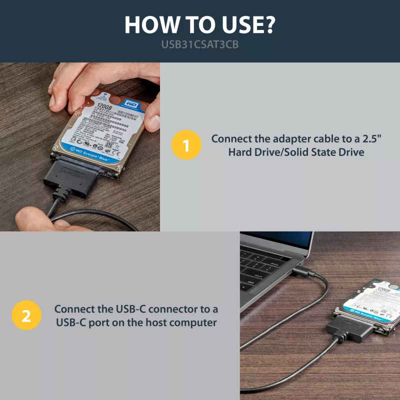 StarTech.com USB 3.1 (10Gbps) adapterinis kabelis 2,5 inch SATA diskams - USB-C