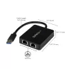 StarTech.com USB 3.0 prievado adapteris su dviem Gigabit Ethernet prievadais ir USB prievadu