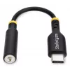 StarTech.com USBCAUDIO2 USB-C–3,5 mm TRRS ausinių / laisvų rankų garso adapteris, 32 bitų DAC, suderinamas su Thunderbolt, 12,7 cm, juodos spalvos