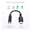StarTech.com USBCAUDIO2 USB-C–3,5 mm TRRS ausinių / laisvų rankų garso adapteris, 32 bitų DAC, suderinamas su Thunderbolt, 12,7 cm, juodos spalvos