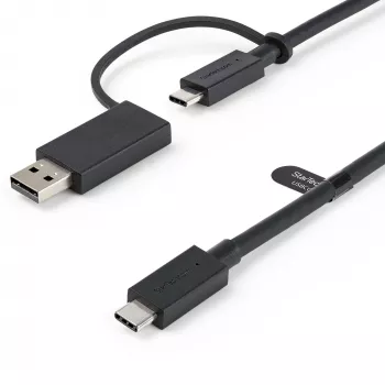 StarTech.com 3ft (1m) USB-C laidas su USB-A adapteriu – Hibridinis 2-in-1 USB-C laidas su USB-A – USB-C į USB-C (10Gbps/100W PD), USB-A į USB-C (5Gbps) – Idealus hibridinei dokų stočiai