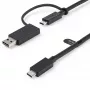StarTech.com 3ft (1m) USB-C laidas su USB-A adapteriu – Hibridinis 2-in-1 USB-C laidas su USB-A – USB-C į USB-C (10Gbps/100W PD), USB-A į USB-C (5Gbps) – Idealus hibridinei dokų stočiai